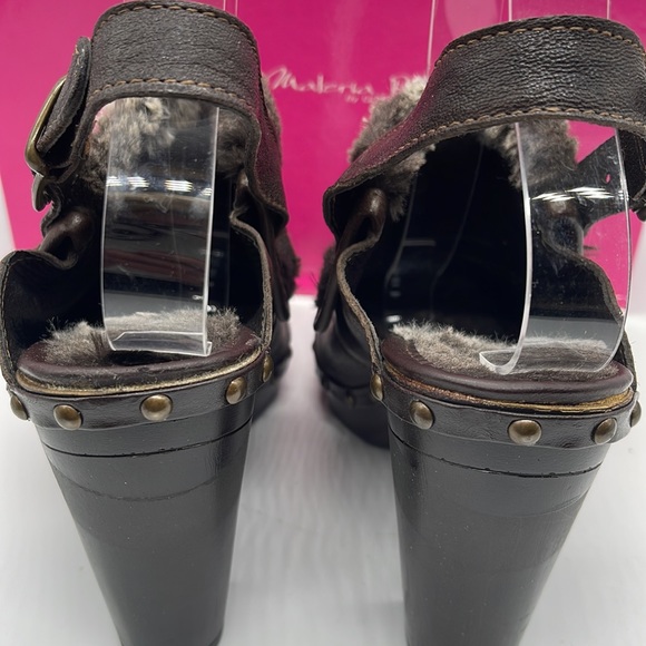 Materia Prima Ruga Kena Shearling Brown Mules Size 37 - Picture 8 of 11